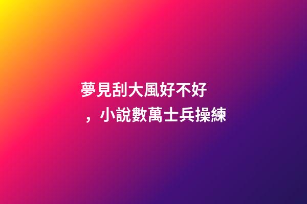 夢見刮大風好不好，小說數萬士兵操練